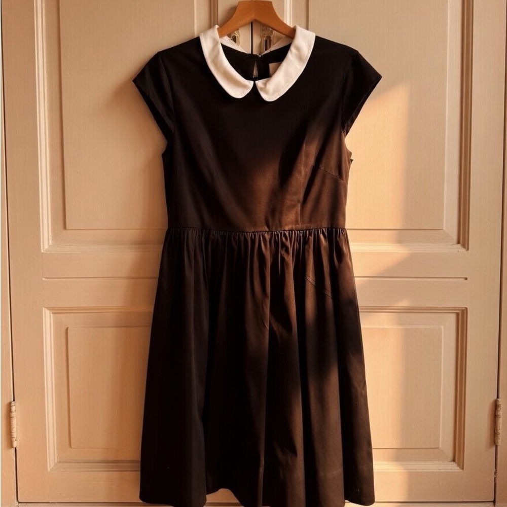 Kate Spade Kimberly Black Dress W/ White Peter Pan Collar | Sz 6| Like New